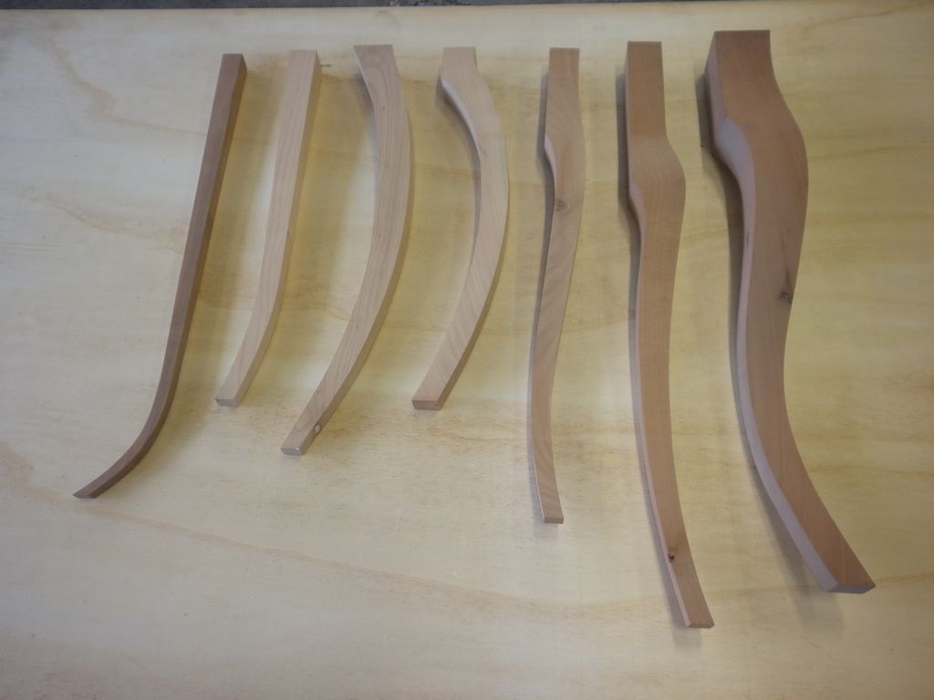 Set 4 Gambe SCIABOLA piede in legno per tavolo fin.ciliegio h.75